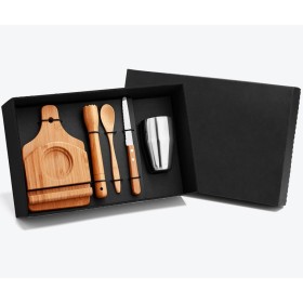 Kit Para Caipirinha Em Bambu com 6 Peças Personalizado H2075