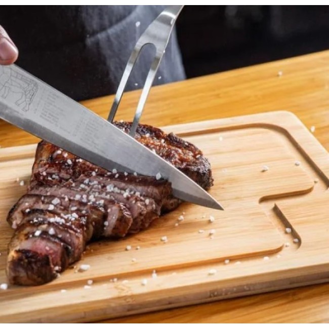 Conj. para Churrasco em bambu, Inox e Madeira 3 Pçs  H3003