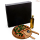 Kit Pizza com Garrafa - Bambu/ Inox/ Vidro C/ 4 Peças - H3501
