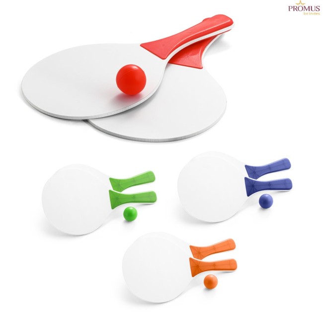 Kit Raquetes de Praia em MDF com Bola de PVC Personalizado H980035