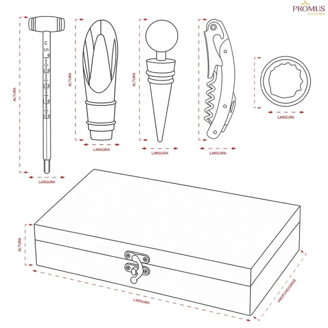 Kit Vinho 5 Peças Personalizado - H3851