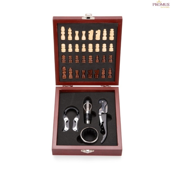 Kit Vinho Xadrez 4 Peças Personalizado - H3666