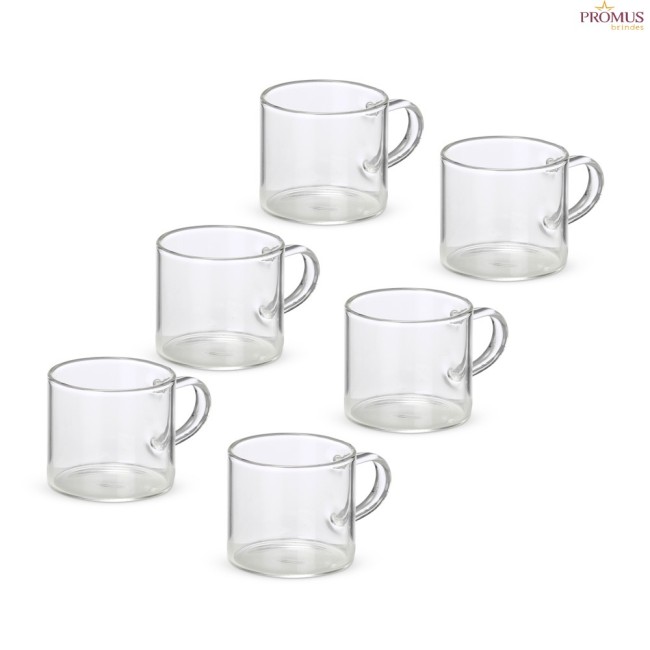 Kit Xícaras de vidro 6 Peças Personalizado - H3286