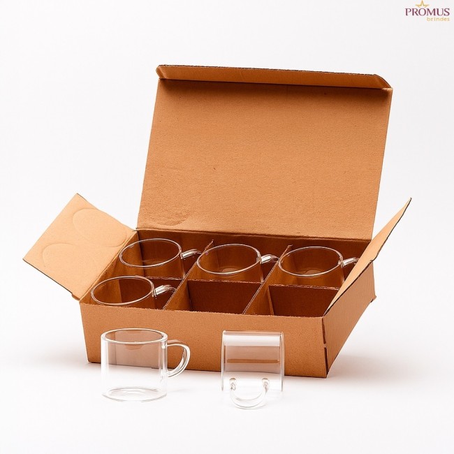 Kit Xícaras de vidro 6 Peças Personalizado - H3286
