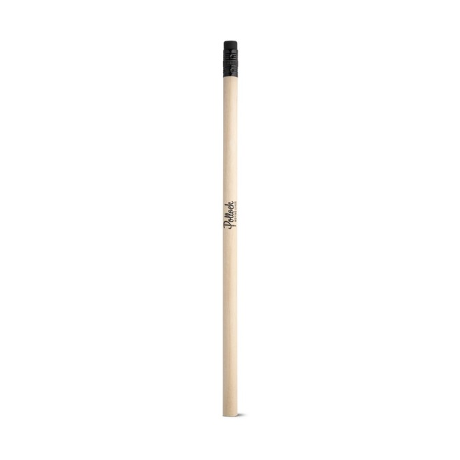 Lápis em Madeira Natural não Apontado com Borracha no Topo Personalizado - H510722 