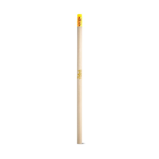 Lápis em Madeira Natural não Apontado com Borracha no Topo Personalizado H510722 
