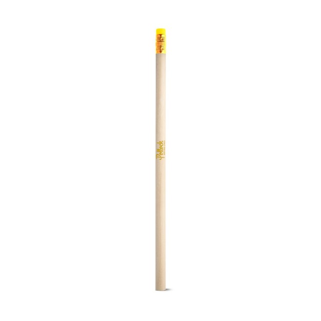 Lápis em Madeira Natural não Apontado com Borracha no Topo Personalizado - H510722 
