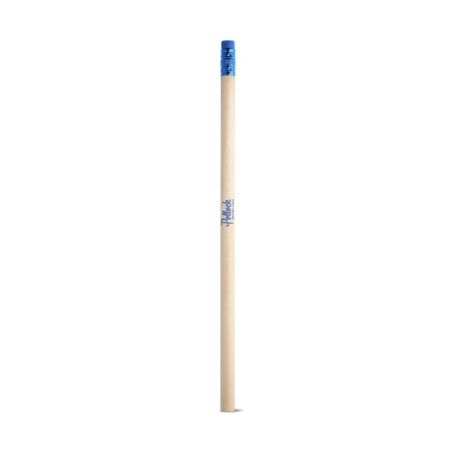 Lápis em Madeira Natural não Apontado com Borracha no Topo Personalizado H510722 