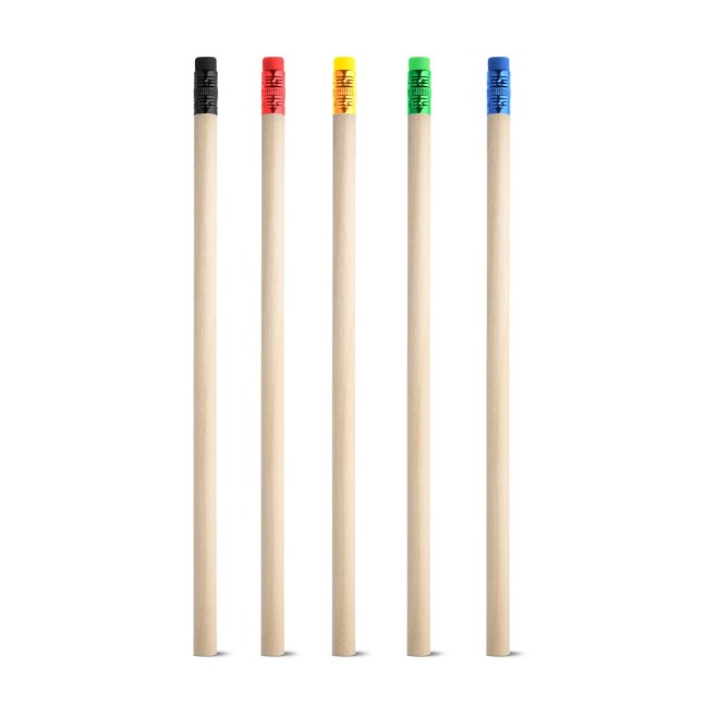 Lápis em Madeira Natural não Apontado com Borracha no Topo Personalizado - H510722 