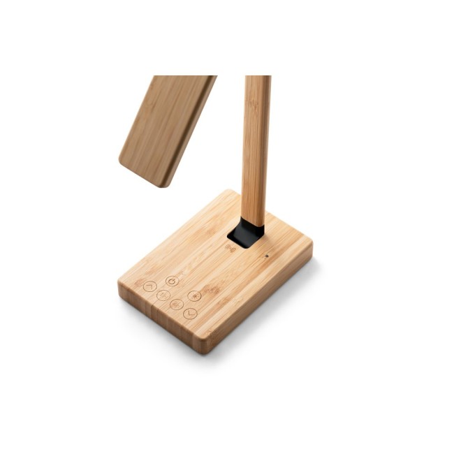Luminária em bambu com carregador wireless Personalizada H970122