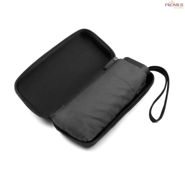 Mini Guarda-Chuva Compacto 19" em Pongee 190T com Estojo em EVA H990174