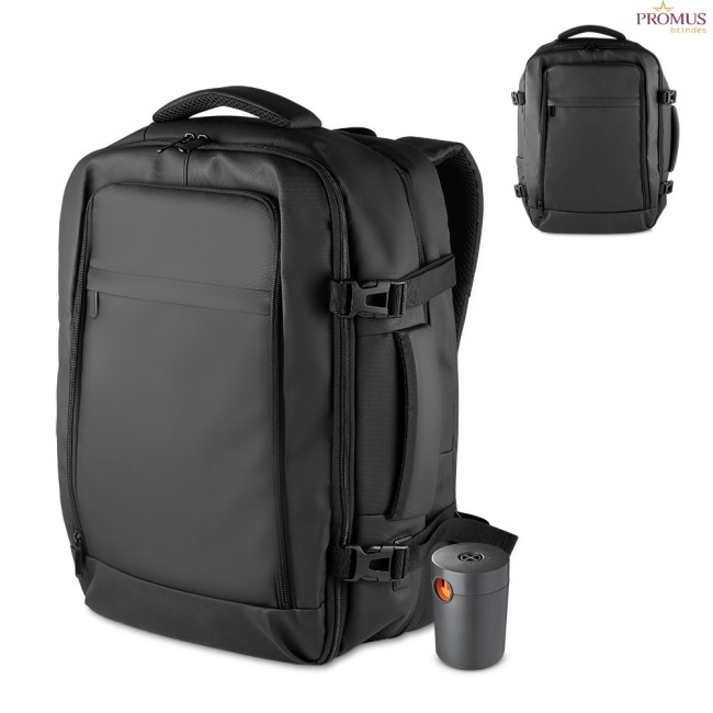 Mochila com Compartimento a Vácuo e Expansor Personalizada - H3668