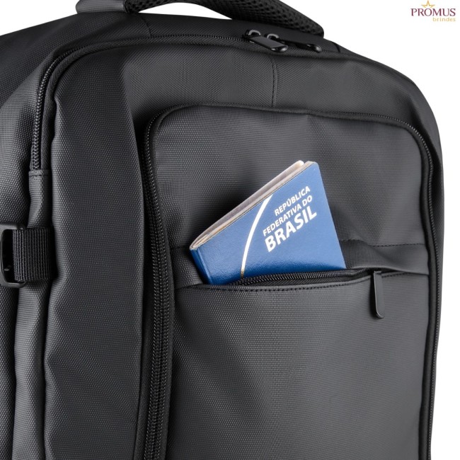 Mochila com Compartimento a Vácuo e Expansor Personalizada - H3668