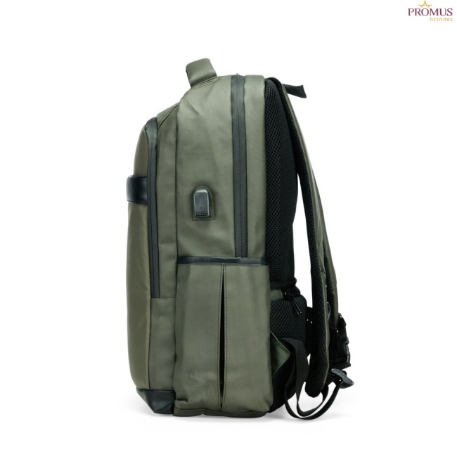 Mochila de Couro Sintético USB 26 Litros Personalizada - H3412