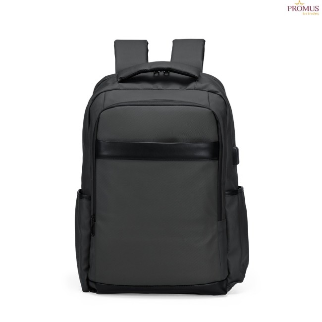 Mochila de Couro Sintético USB 26 Litros Personalizada - H3412