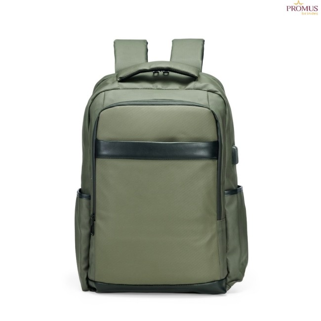 Mochila de Couro Sintético USB 26 Litros Personalizada - H3412