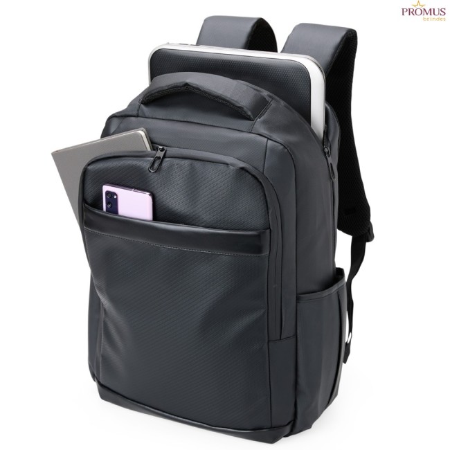 Mochila em Couro Sintético USB 21 Litros Personalizada - H3245