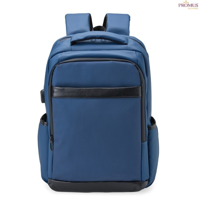 Mochila em Couro Sintético USB 21 Litros Personalizada - H3245