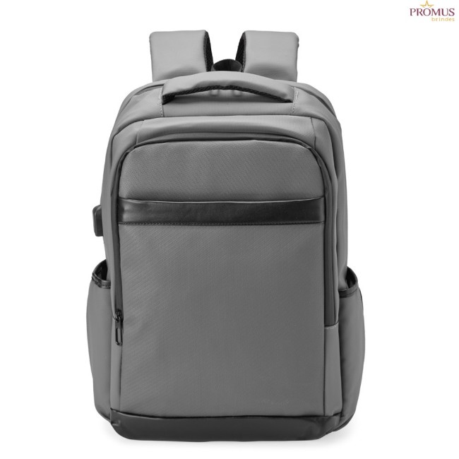 Mochila em Couro Sintético USB 21 Litros Personalizada - H3245