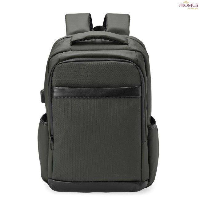 Mochila em Couro Sintético USB 21 Litros Personalizada - H3245