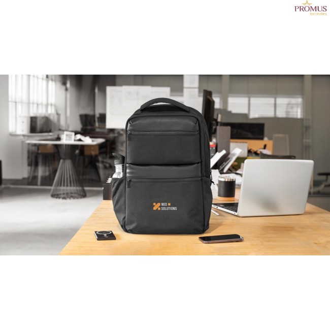 Mochila Executiva para Notebook 17.3" em Twill Reciclado Resistente à Água Personalizada H920541