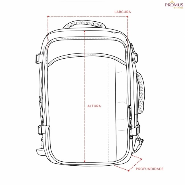 Mochila Expansível Nylon 29L Personalizada - H3730