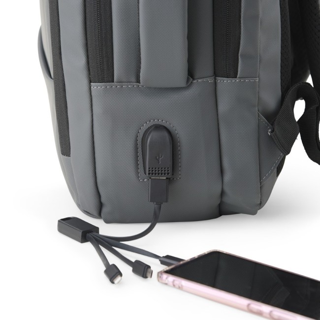 Mochila Personalizada em Couro Sintético USB 23 Litros H2884