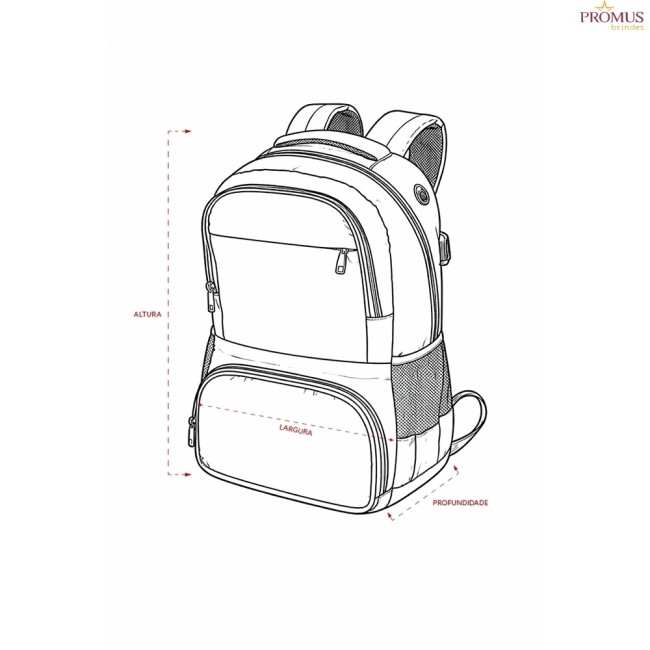 Mochila Poliéster USB 26L Personalizado - H3698