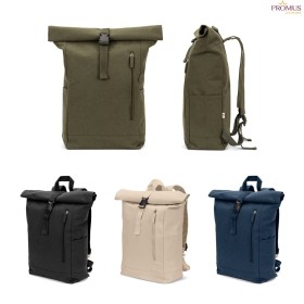 Mochila Roll Top Sustentável em Algodão e Poliéster Reciclados Personalizada H920533