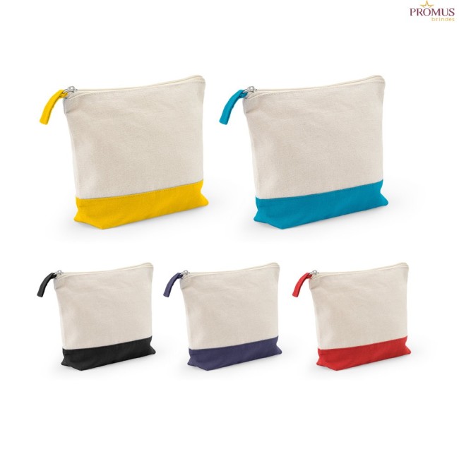 Necessaire para Cosméticos 100% Algodão Bicolor Personalizada H920536