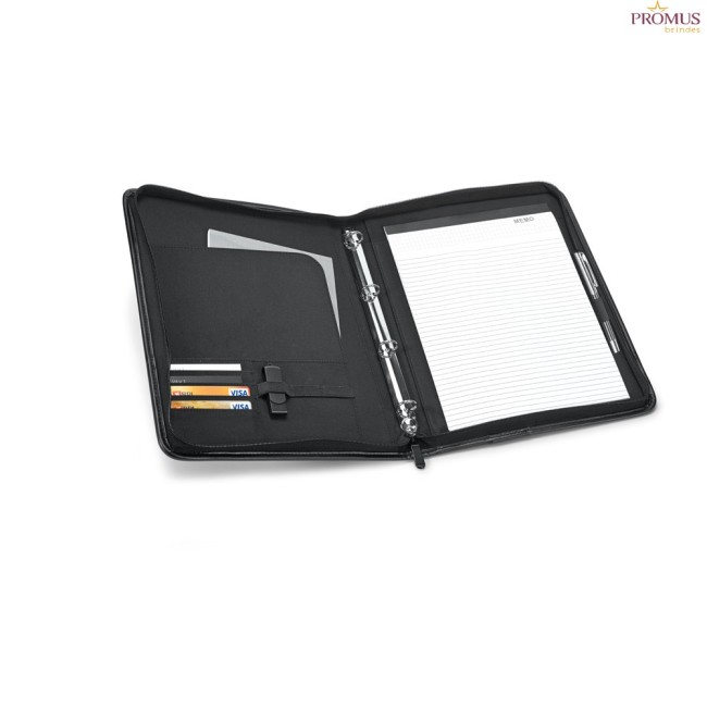 Pasta A4 Executiva em Couro Sintético com 4 Argolas Personalizada H920058