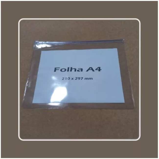 Pasta Zip Zap em PVC Cristal Transparente Promocional H2145