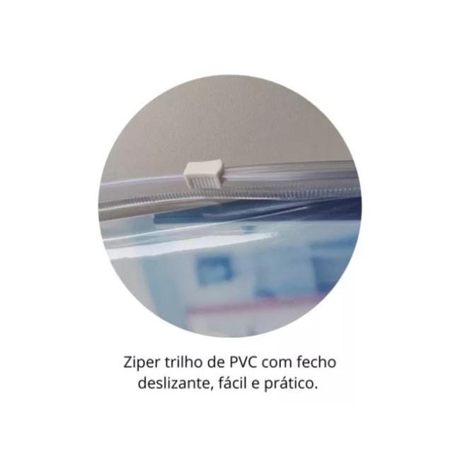 Pasta Zip Zap em PVC Cristal Transparente Promocional H2145