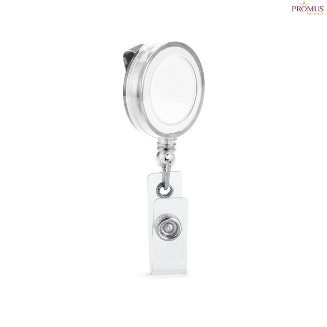 Porta-Crachá Retrátil com Clipe Metálico Personalizado H530569
