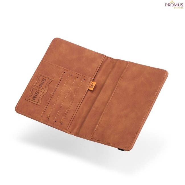 Porta passaporte em couro sintético Personalizado - H3504