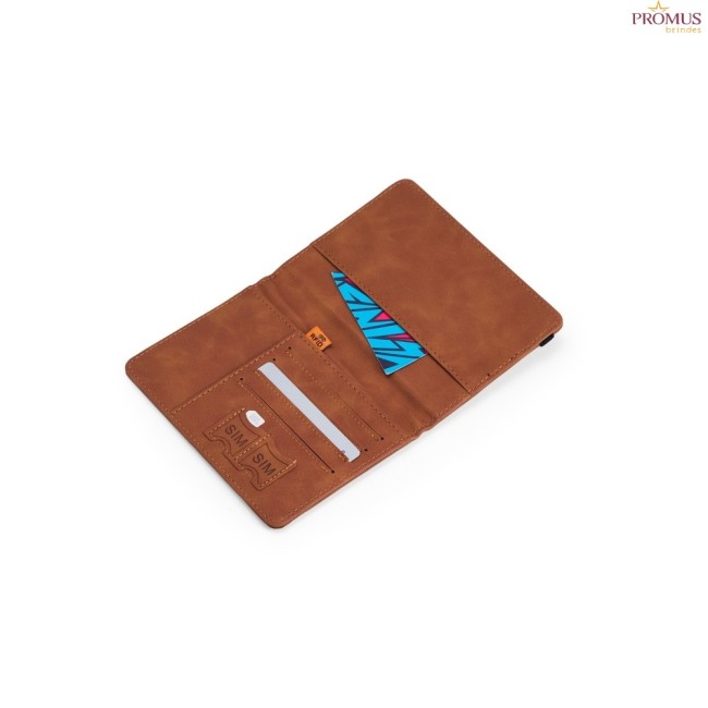 Porta passaporte em couro sintético Personalizado - H3504