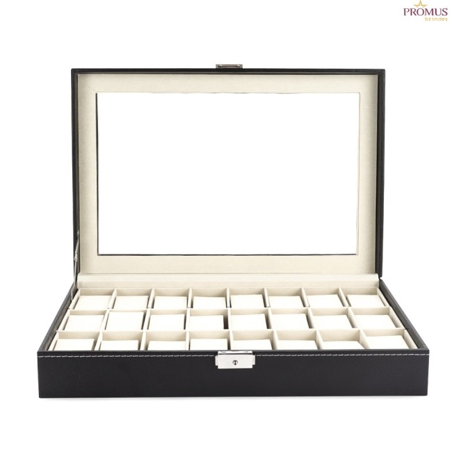 Porta-Relógios Com 24 Divisórias Personalizado - H3768