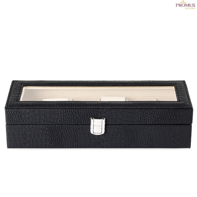 Porta-Relógios com 6 Divisórias Personalizado - H3402