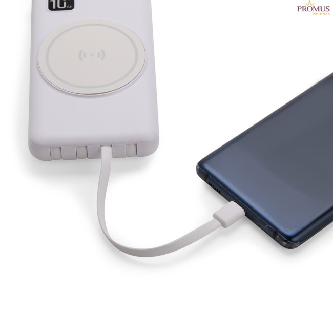 Power Bank 10.000mAh Carregamento via Indução ou Cabo Personalizado - H3318