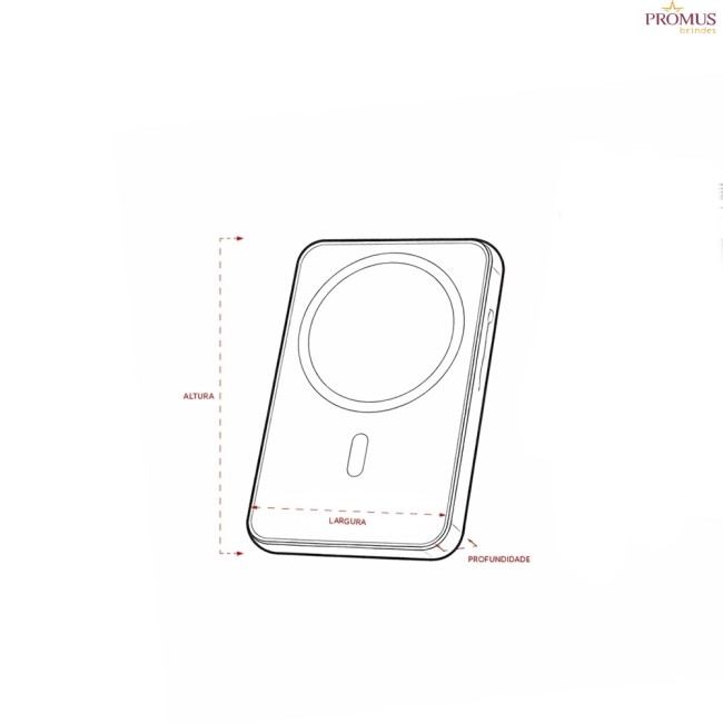 Power Bank 10.000mAh Carregamento via Indução Personalizado - H3652