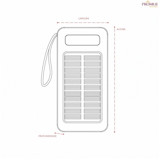 Power Bank 10.000mAh com Lanterna e Multissaídas Personalizado - H3971