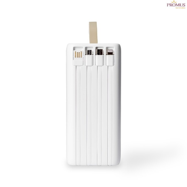 Power Bank 20.000mah com lanterna e Multisaídas Personalizado - H3279