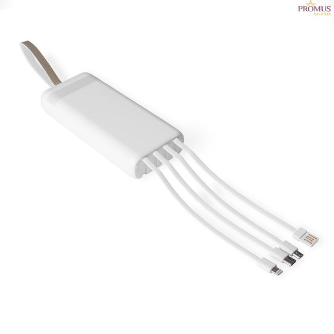 Power Bank 20.000mah com lanterna e Multisaídas Personalizado - H3279