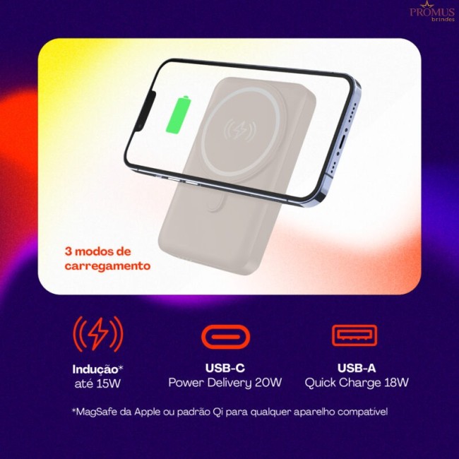 Power Bank por Indução 10.000mAh Personalizado - H3525