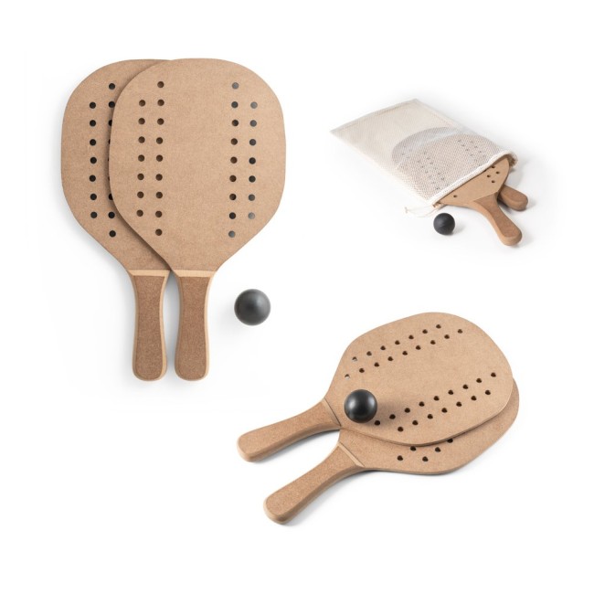 Raquete de praia em MDF com bola inclusa para Brindes Personalizados H980144