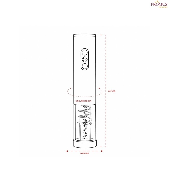 Saca Rolhas Elétrico com LED Personalizado - H3637