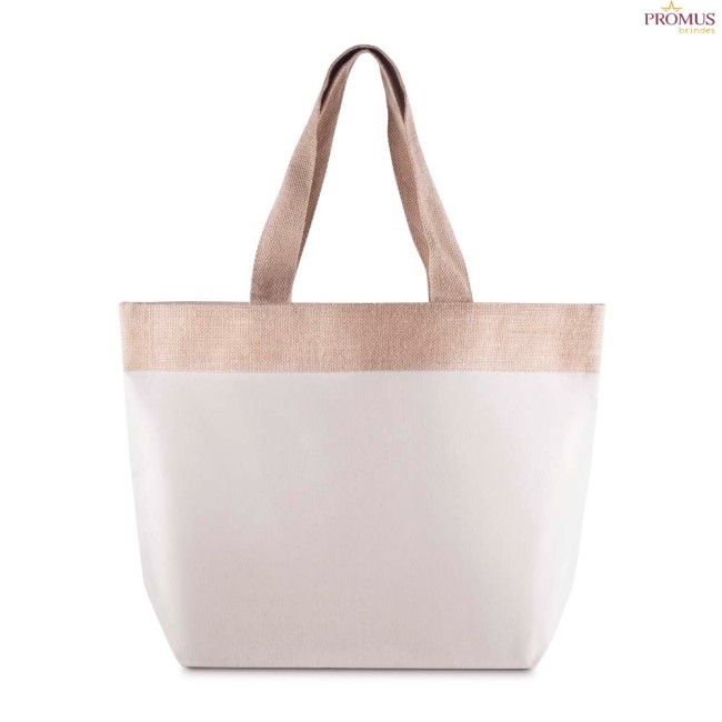 Sacola em Algodão e Juta 220g/m² Personalizada H3193