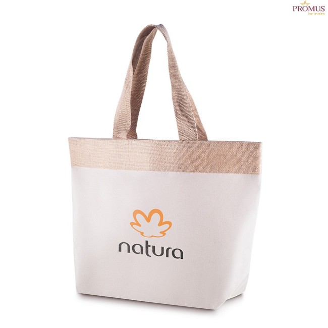 Sacola em Algodão e Juta 220g/m² Personalizada H3193