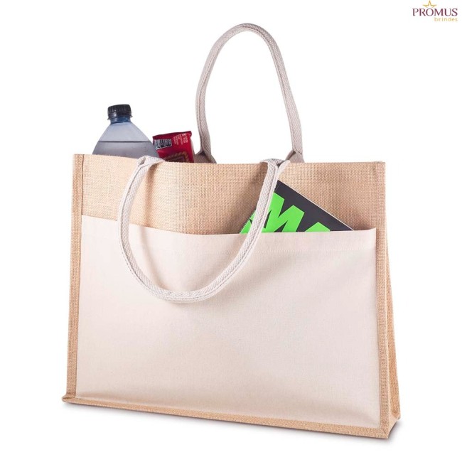 Sacola em algodão e Juta 220g/m² Personalizada H3194