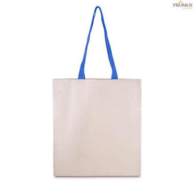 Sacola em Algodão 140g/m² com Alça Colorida Personalizada H3190